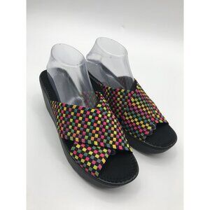 Dex Flex Sport Wedge Woven Cross Strap Sandal Multi-Color Size 11